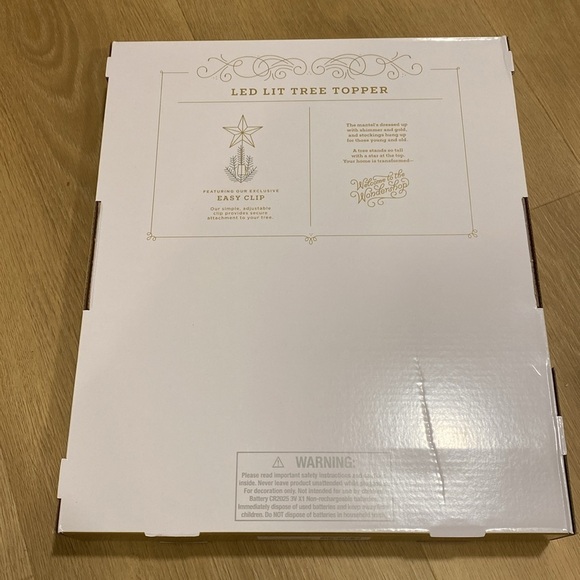 NWT WONDERSHOP LED Lit 90 Lights Silver Star Tree Topper with easy clip - Picture 6 of 7